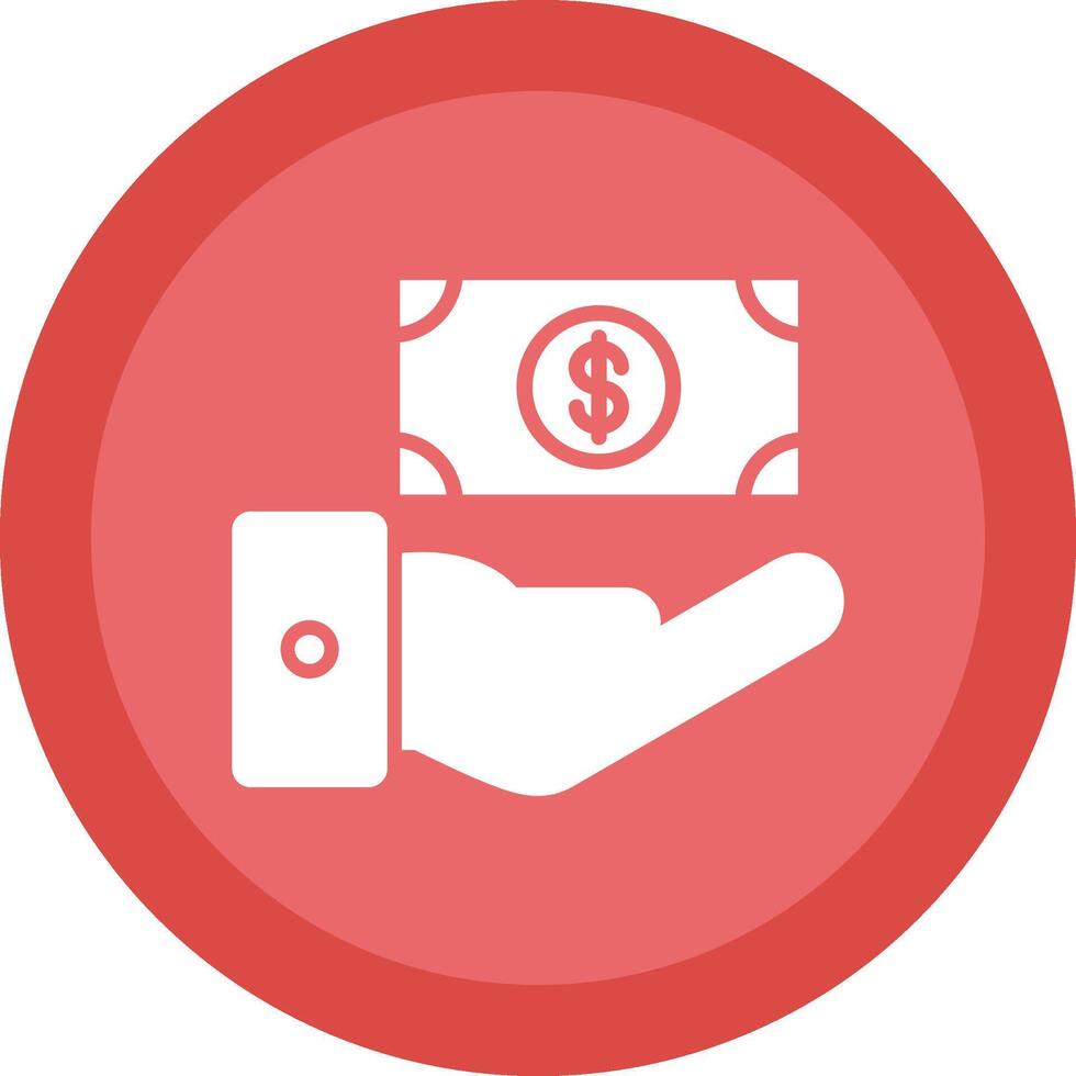 Receive Money Glyph Due Circle Icon Design vector