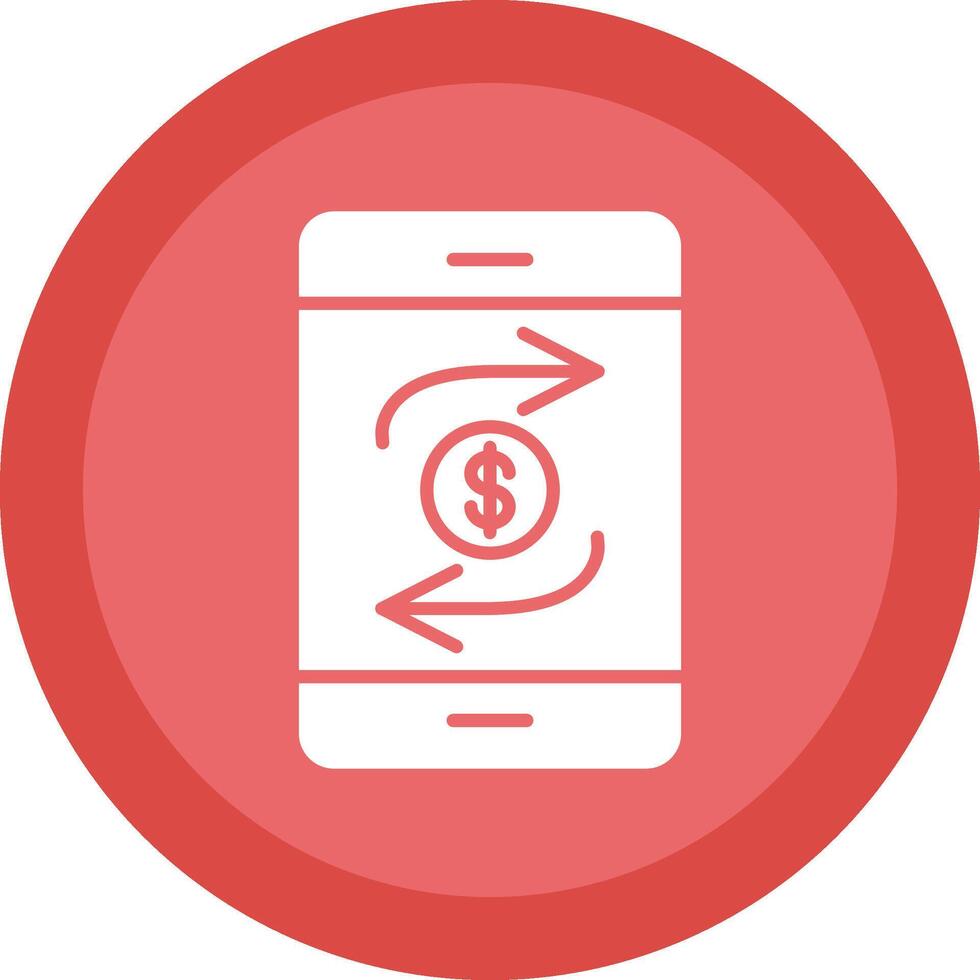 Mobile Transaction Glyph Due Circle Icon Design vector
