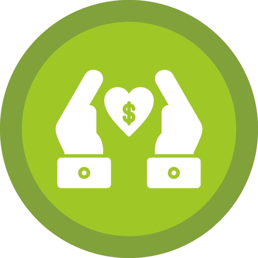 Chrity Donation Glyph Due Circle Icon Design vector