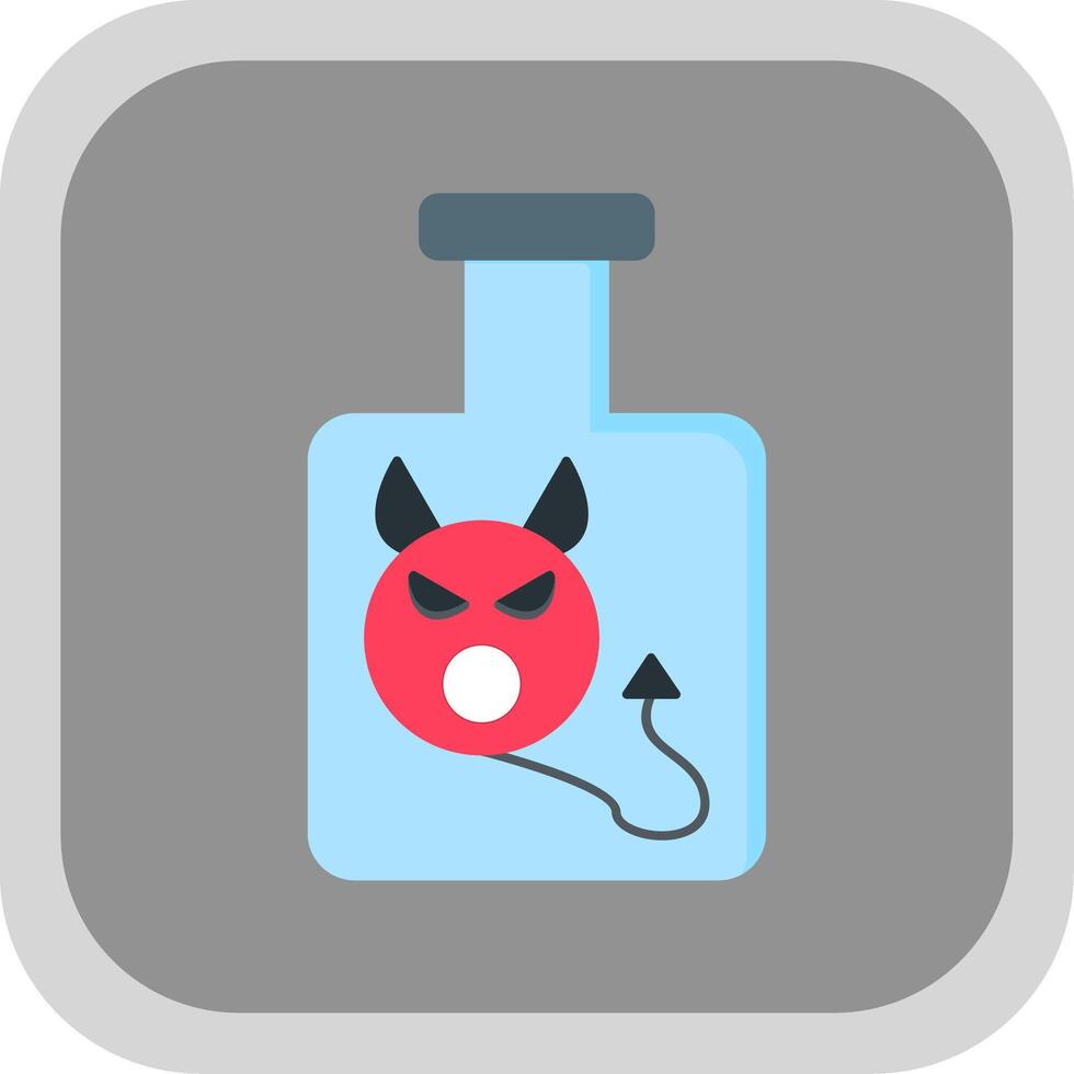 devil bottle Flat round corner Icon Design vector