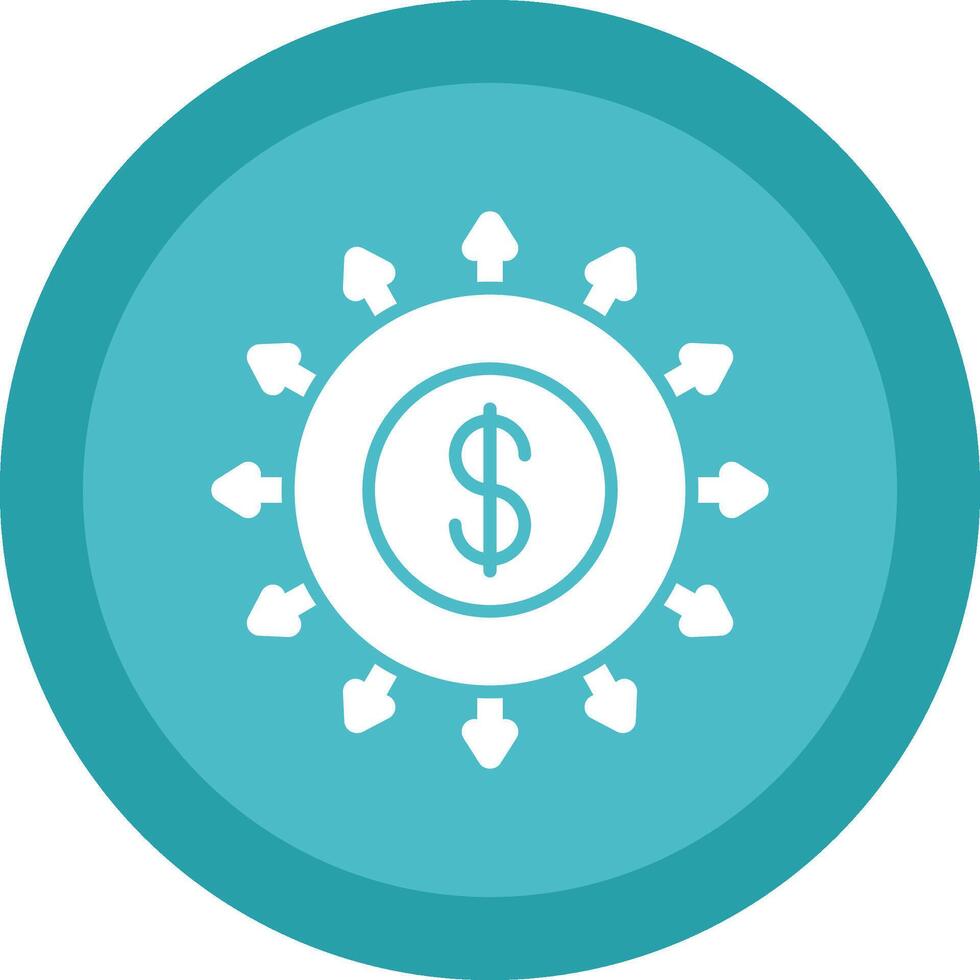 Budget Spending Glyph Due Circle Icon Design vector
