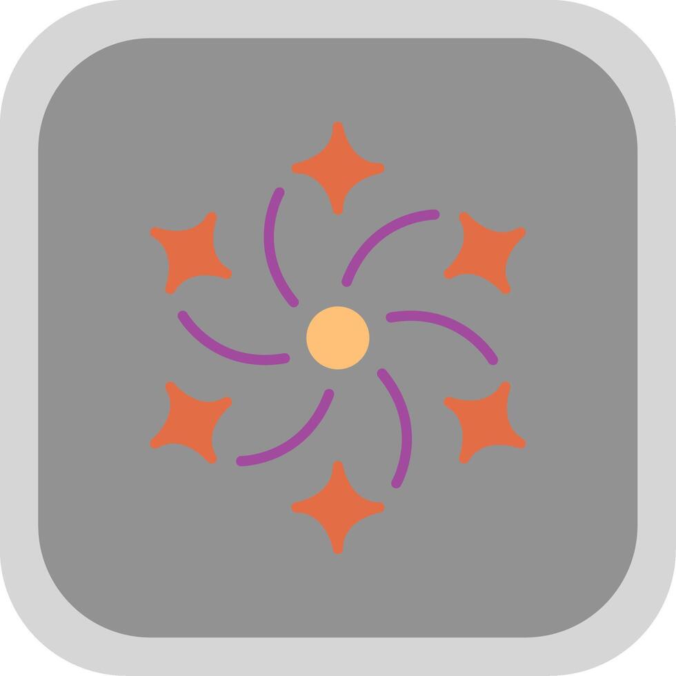 Firework Flat round corner Icon Design vector