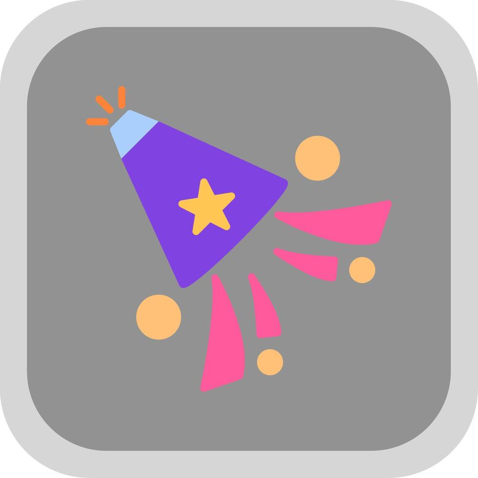 Party Hat Flat round corner Icon Design vector