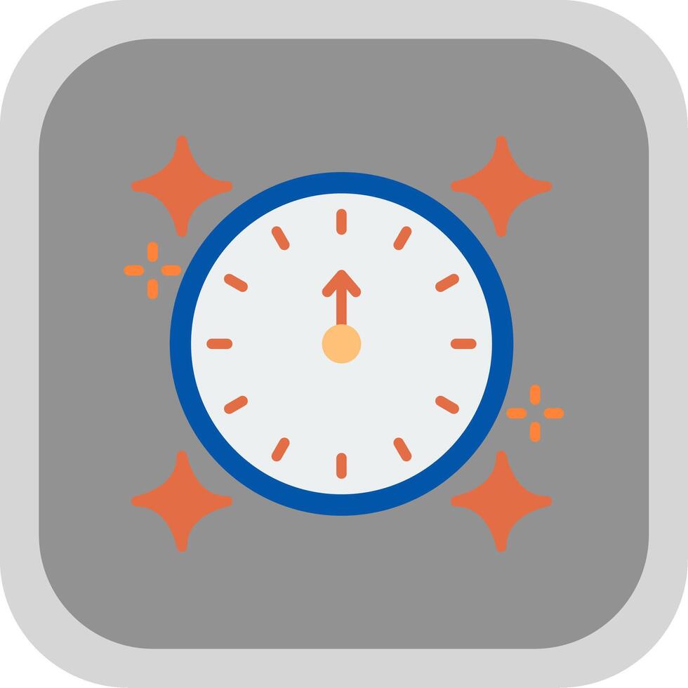 New Year Flat round corner Icon Design vector