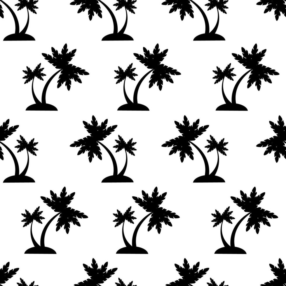 pattern is seamless with a silhouette of palm trees in black vector