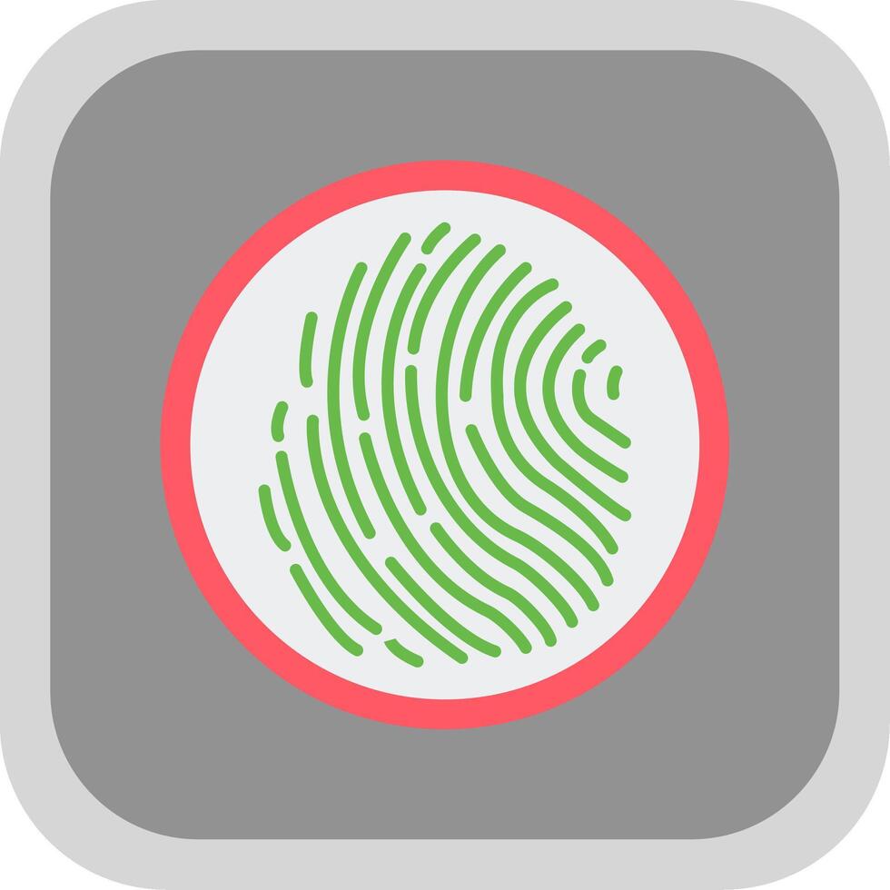 Fingerprint Flat round corner Icon Design vector
