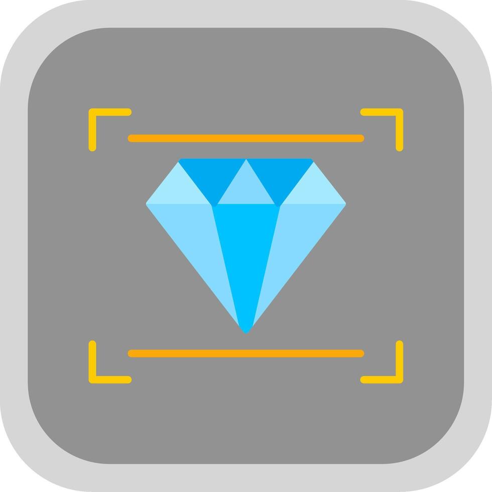 Diamond Flat round corner Icon Design vector