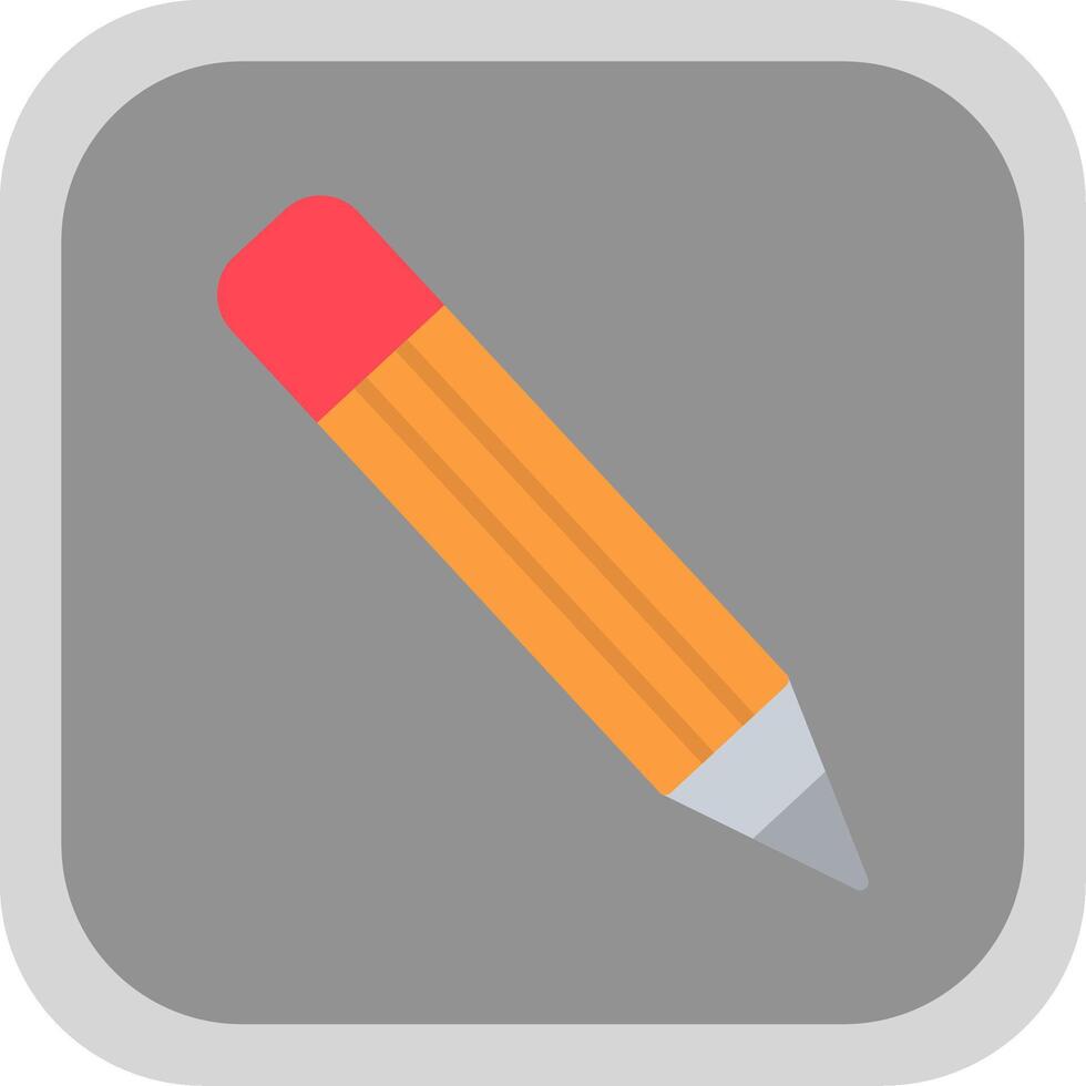 Pencil Flat round corner Icon Design vector