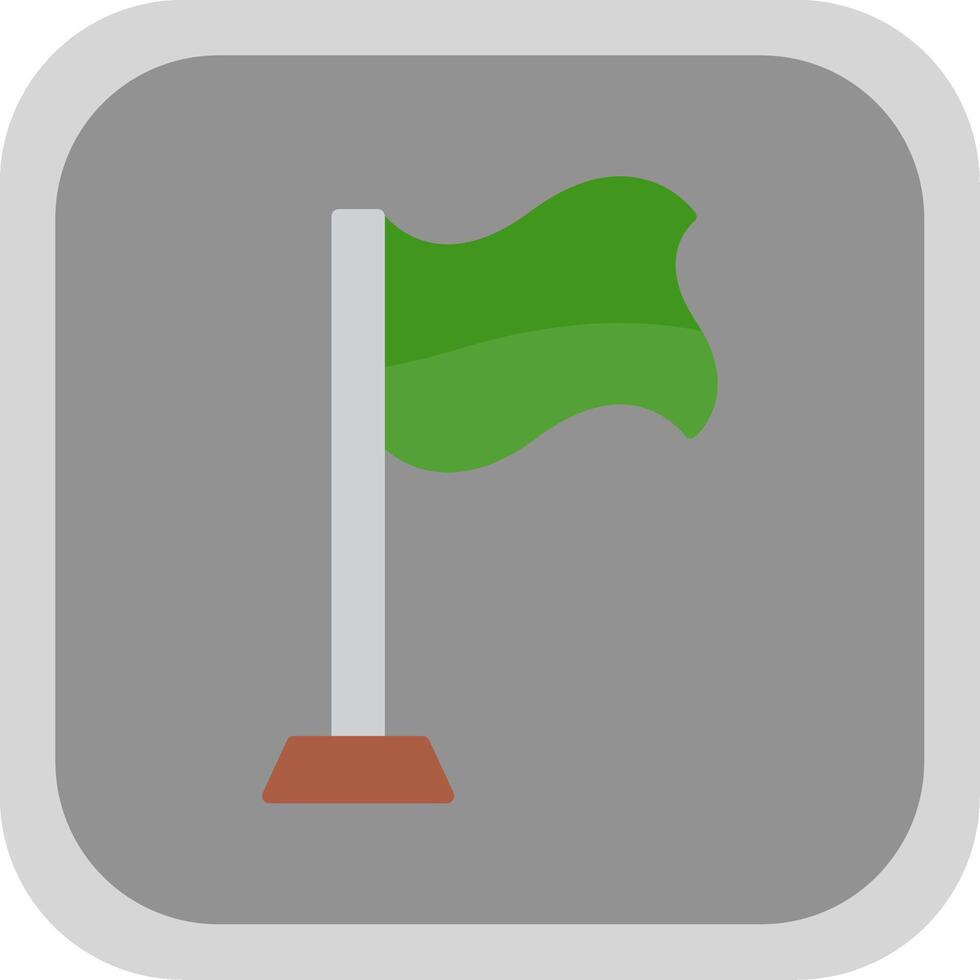 Flag Flat round corner Icon Design vector