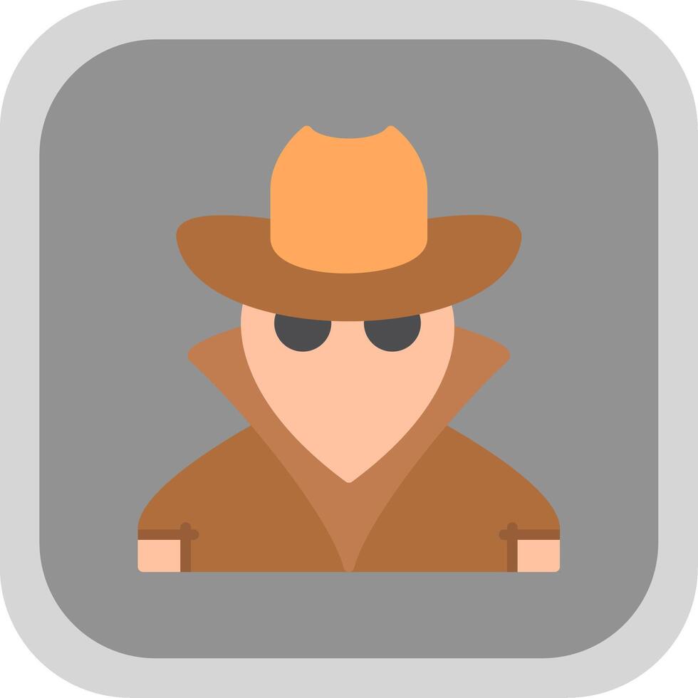 Spy Flat round corner Icon Design vector