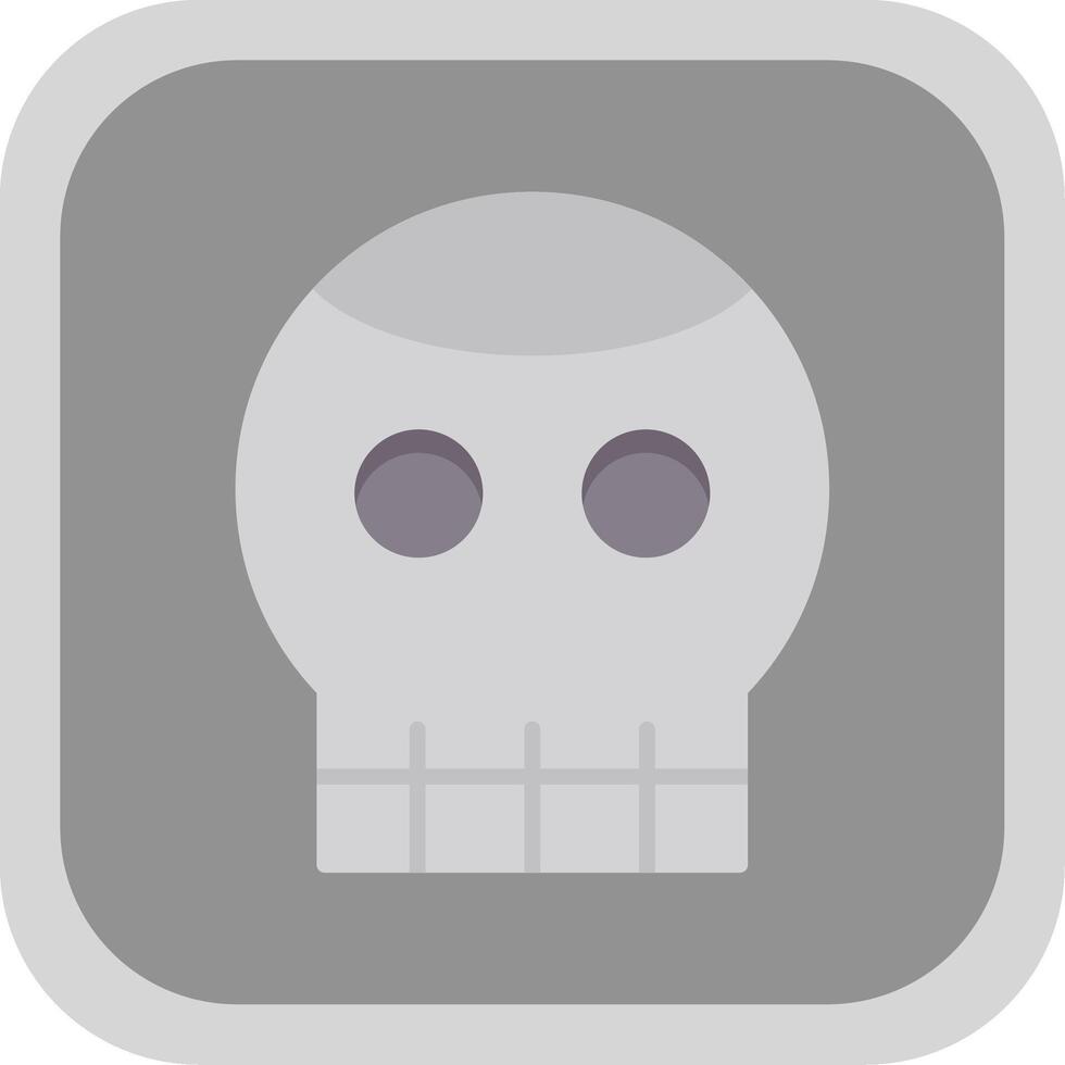 Skull Flat round corner Icon Design vector