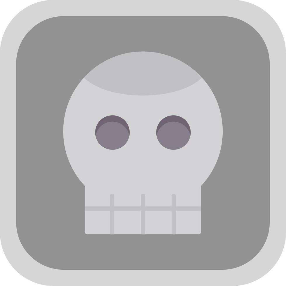 Skull Flat round corner Icon Design vector