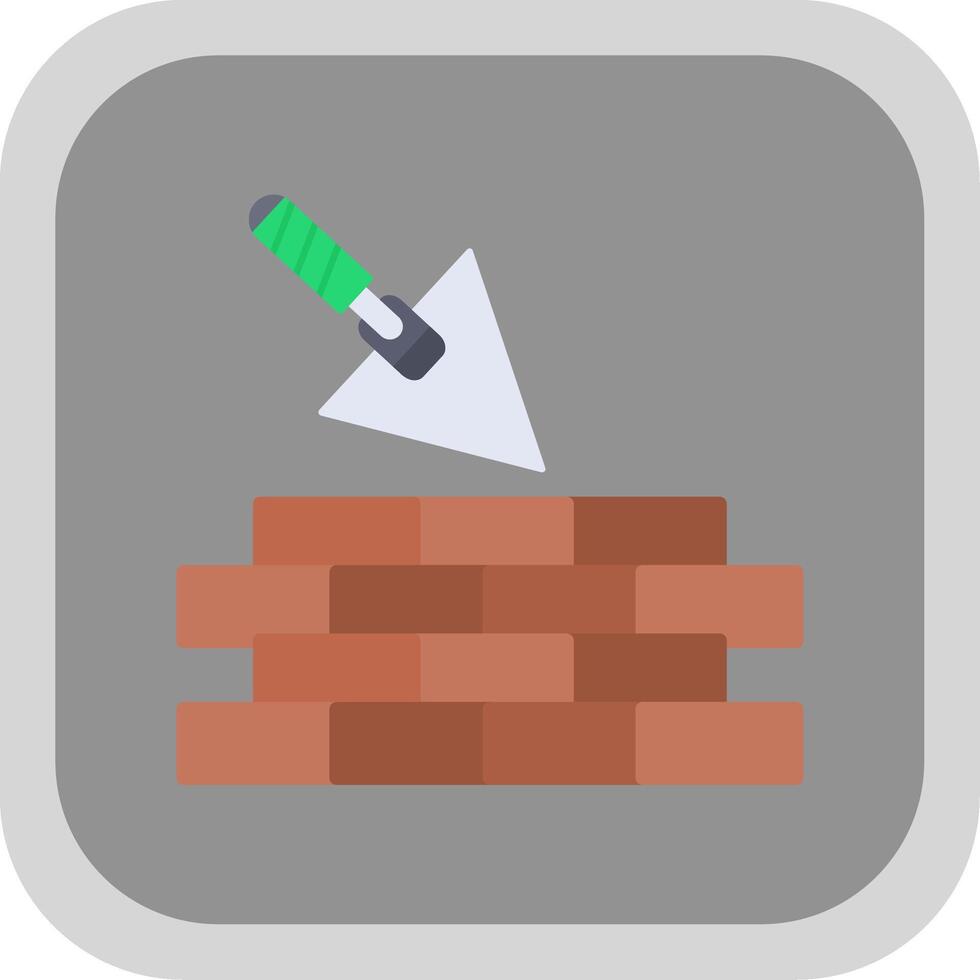 Brickwork Flat round corner Icon Design vector