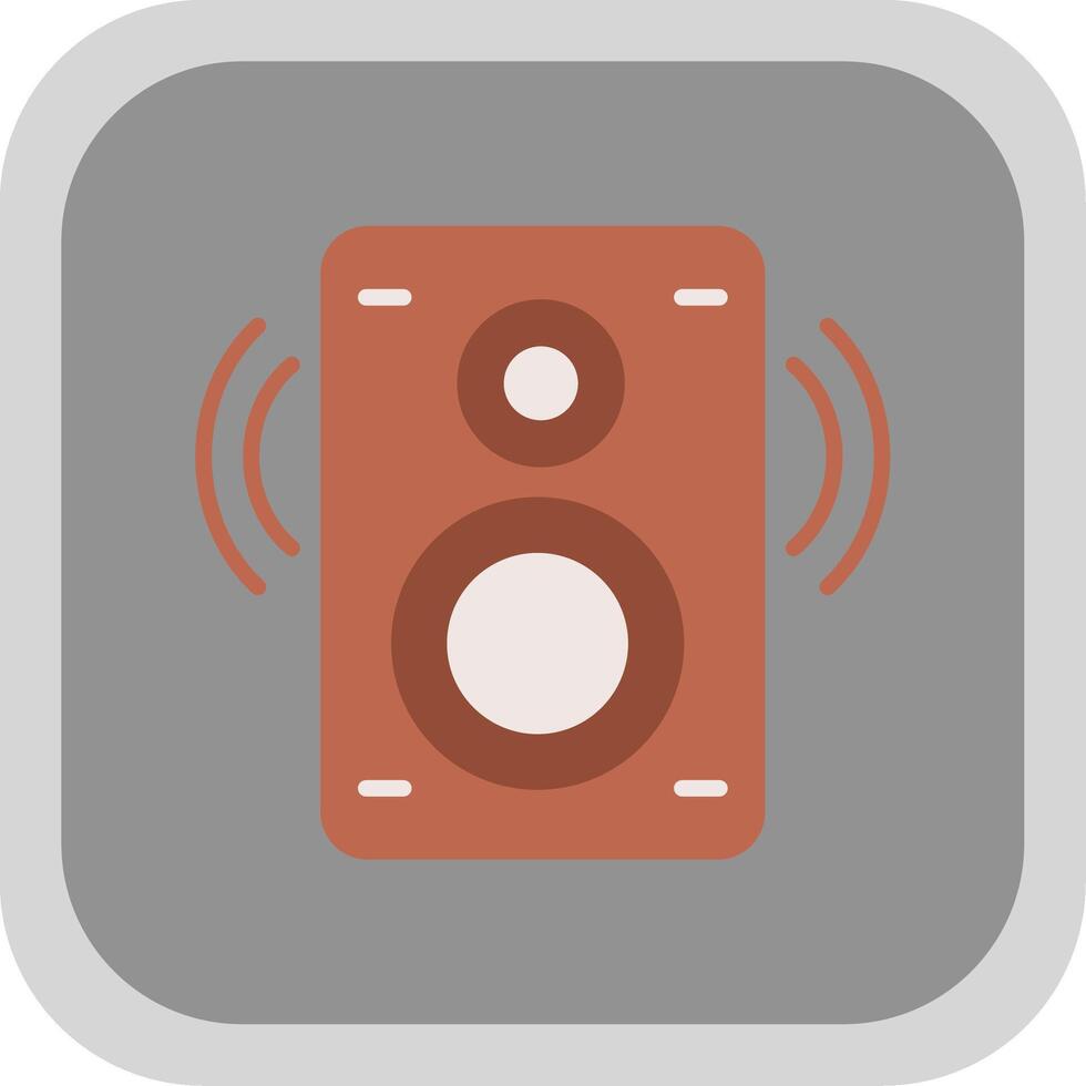 Speaker Flat round corner Icon Design vector