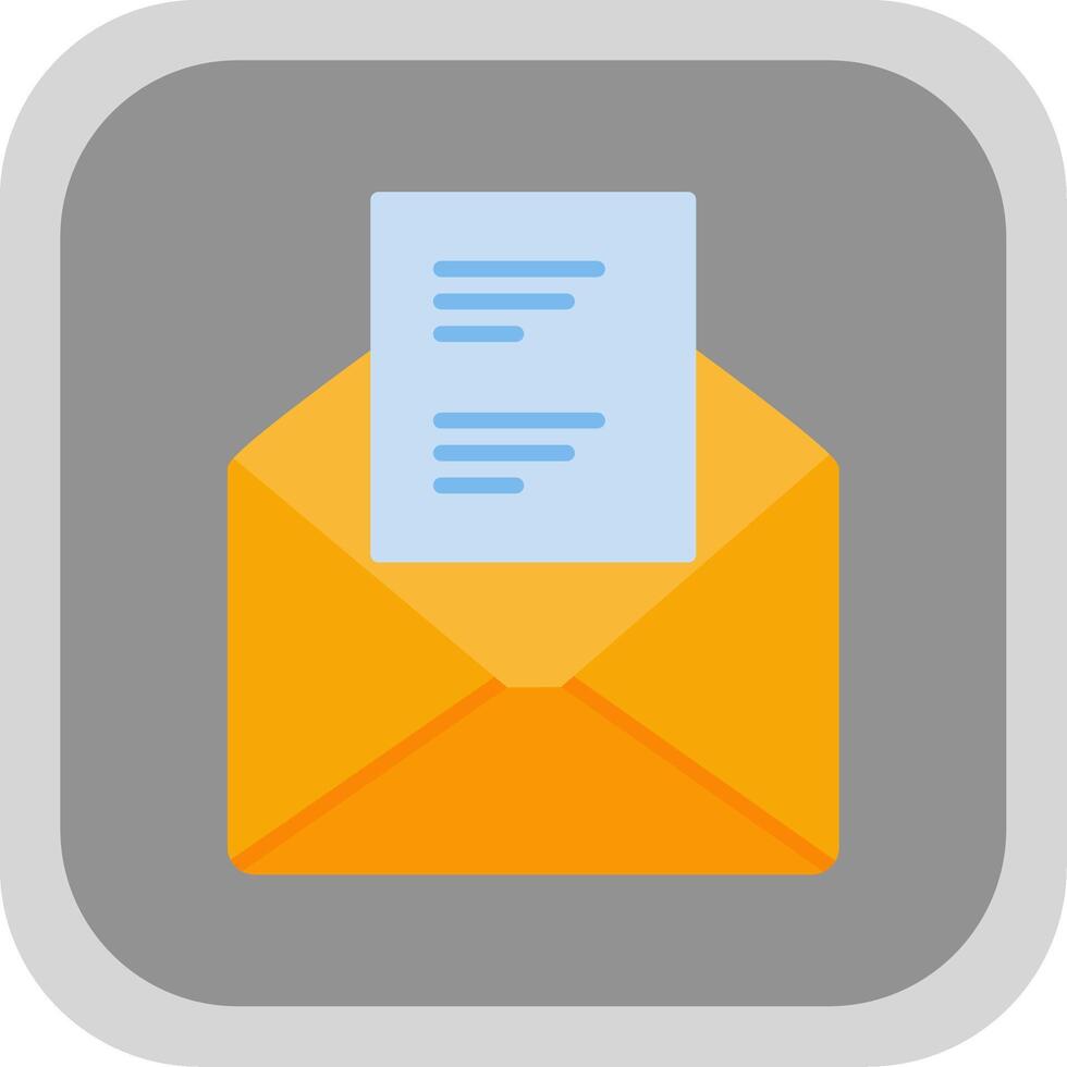 Email Flat round corner Icon Design vector