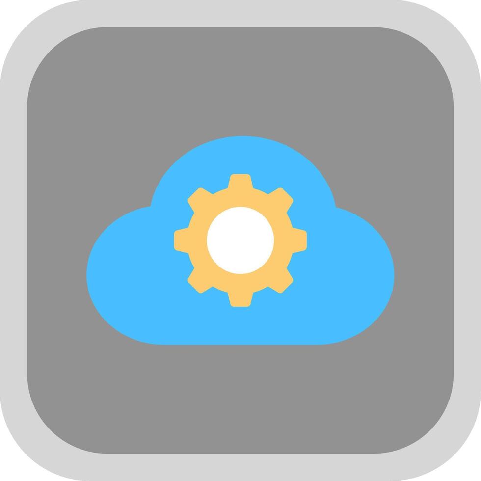 Cloud Settings Flat round corner Icon Design vector