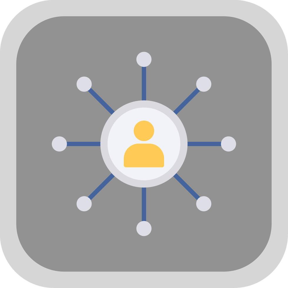 Networking Flat round corner Icon Design vector