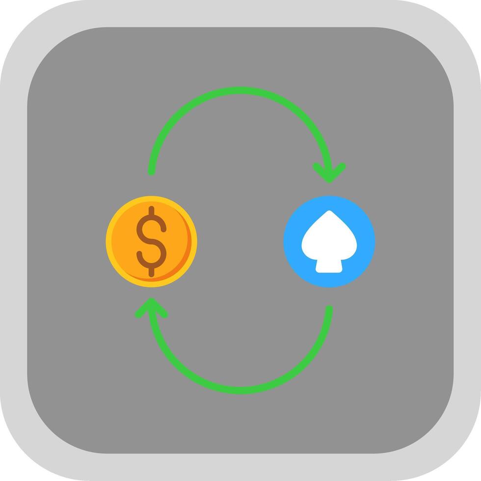 Gambling Flat round corner Icon Design vector