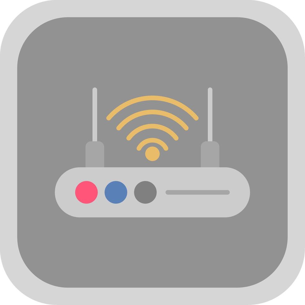 Wifi Router Flat round corner Icon Design vector