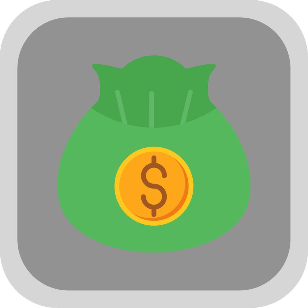 Money Bag Flat round corner Icon Design vector