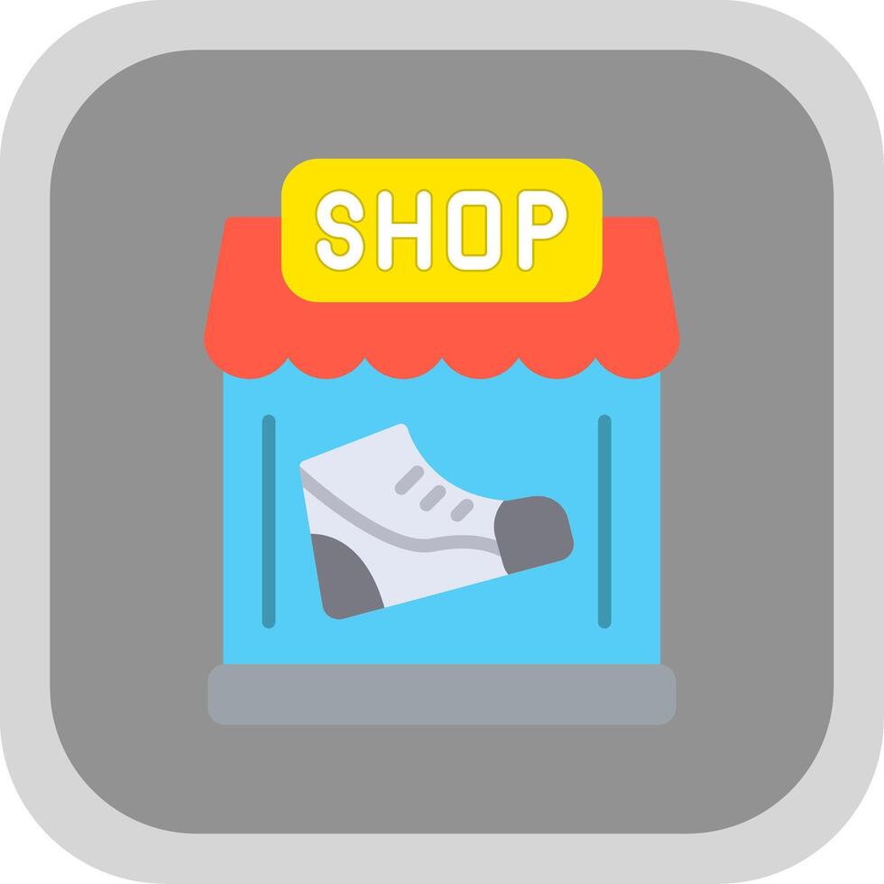Shoe Shop Flat round corner Icon Design vector