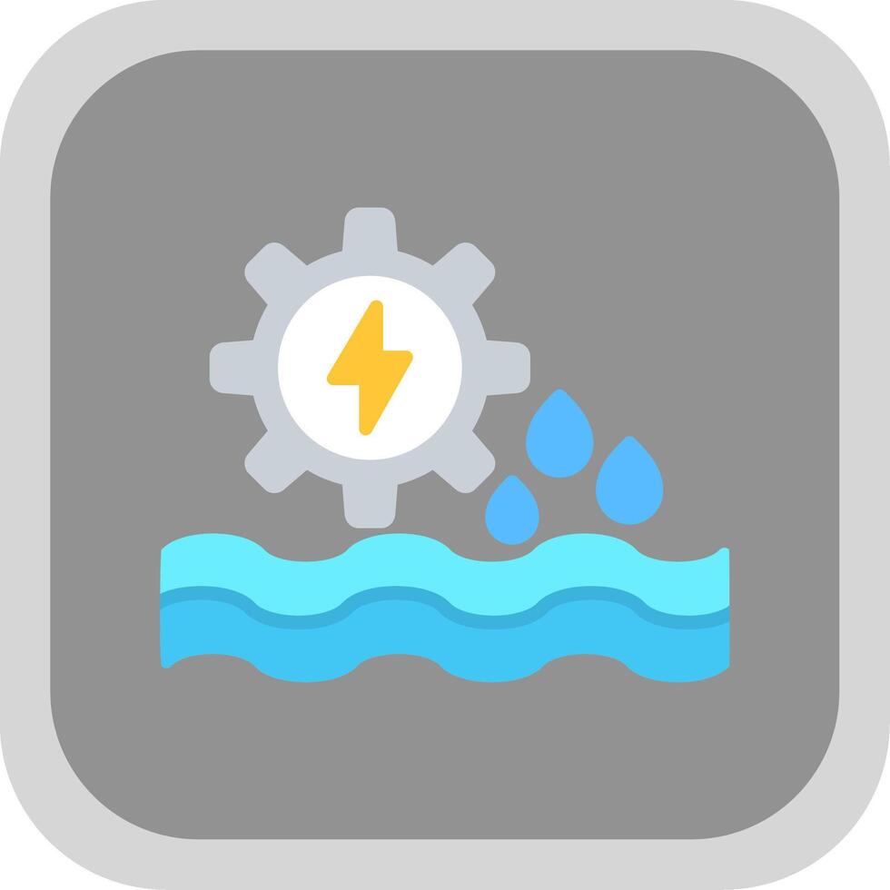 Hydro Power Flat round corner Icon Design vector