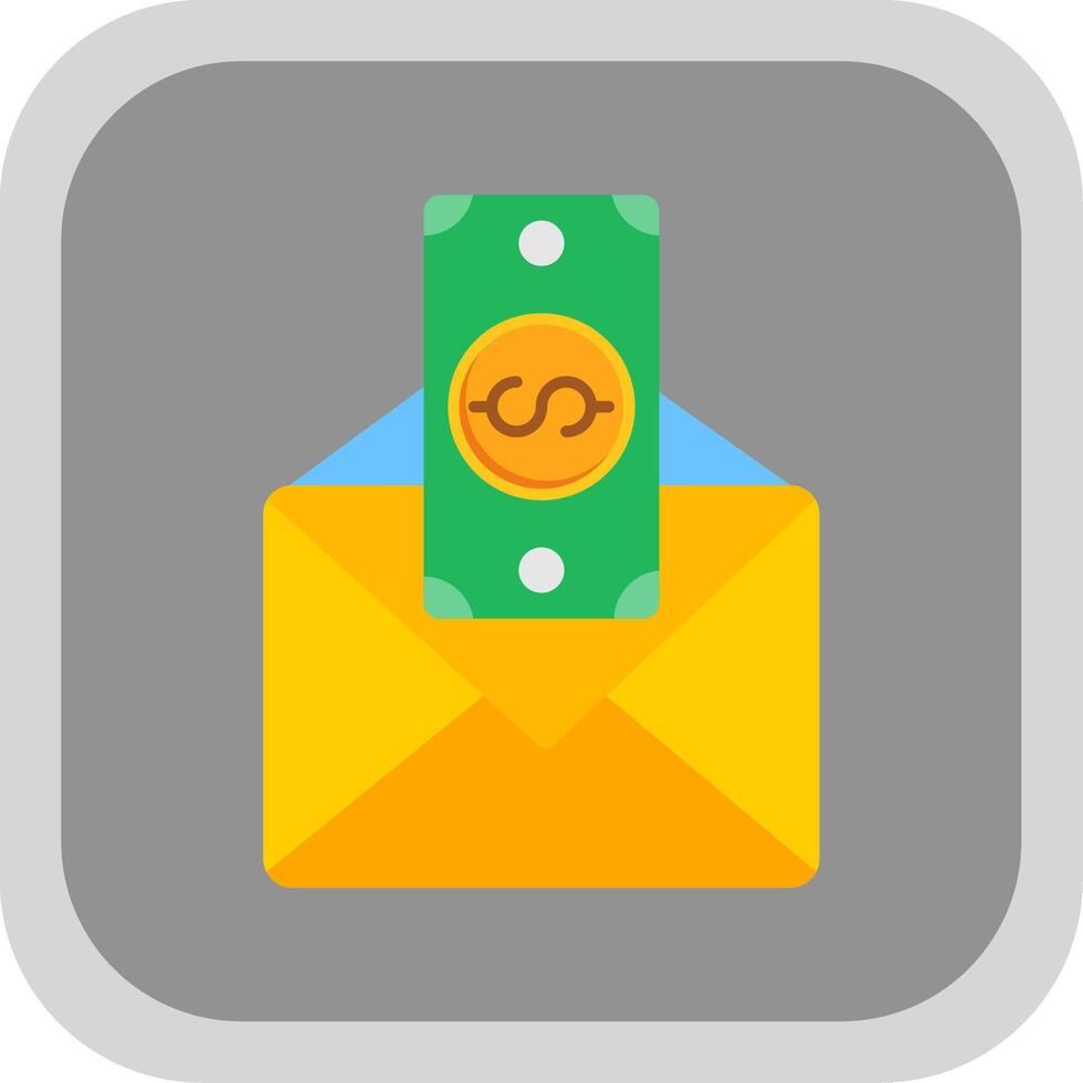 Paycheck Flat round corner Icon Design vector