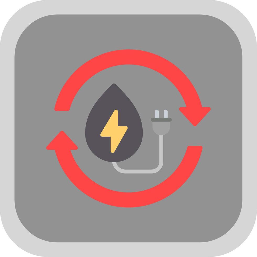 Water Energy Flat round corner Icon Design vector