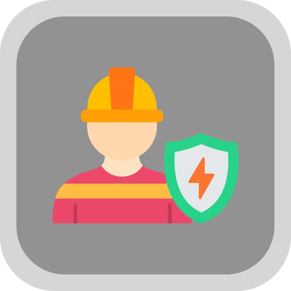 Engineering Protection Flat round corner Icon Design vector