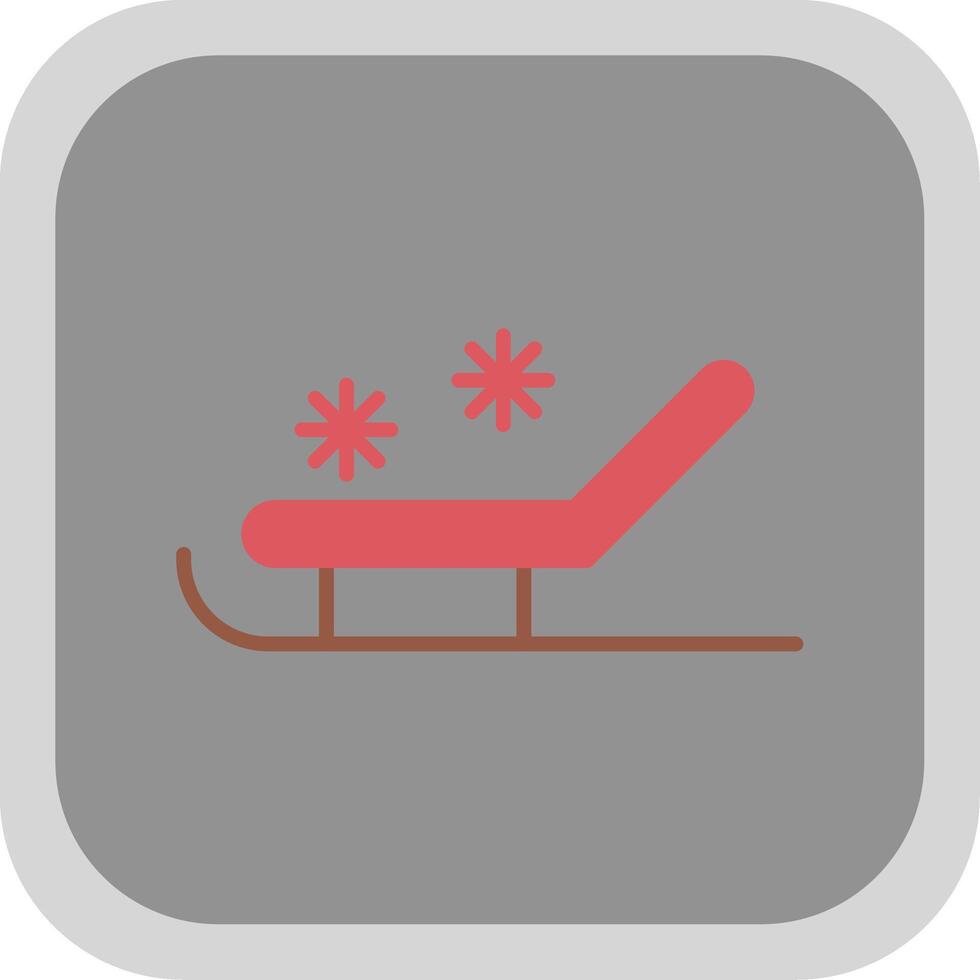 Sled Flat round corner Icon Design vector