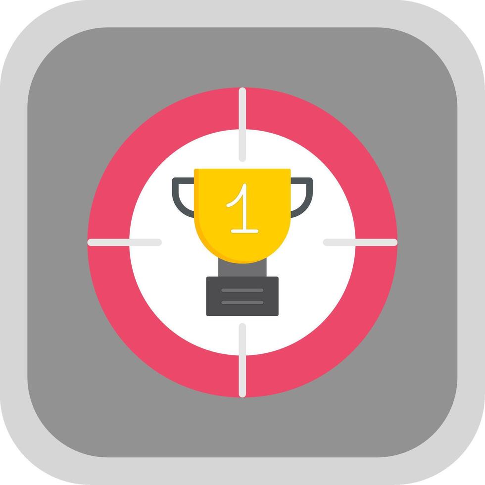 Target Flat round corner Icon Design vector