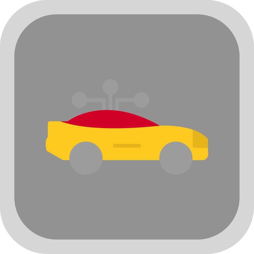 Smart Car Flat round corner Icon Design vector