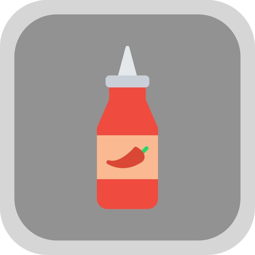 Ketchup Flat round corner Icon Design vector
