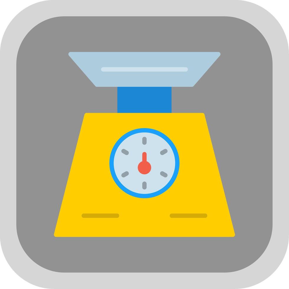 Weigh Scale Flat round corner Icon Design vector