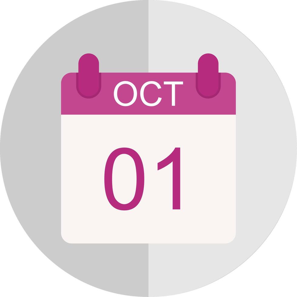 October Flat Scale Icon Design vector