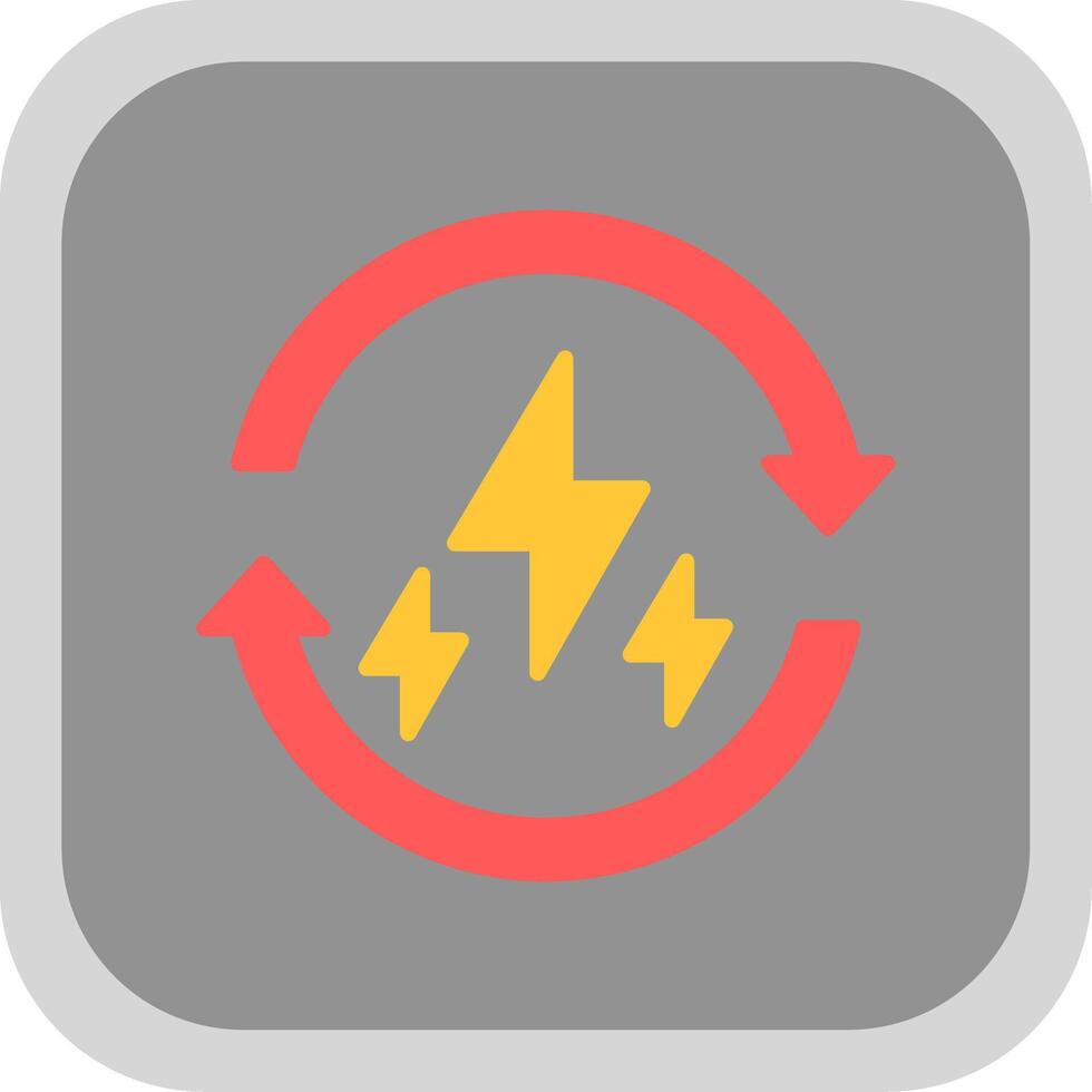Renewable Energy Flat round corner Icon Design vector