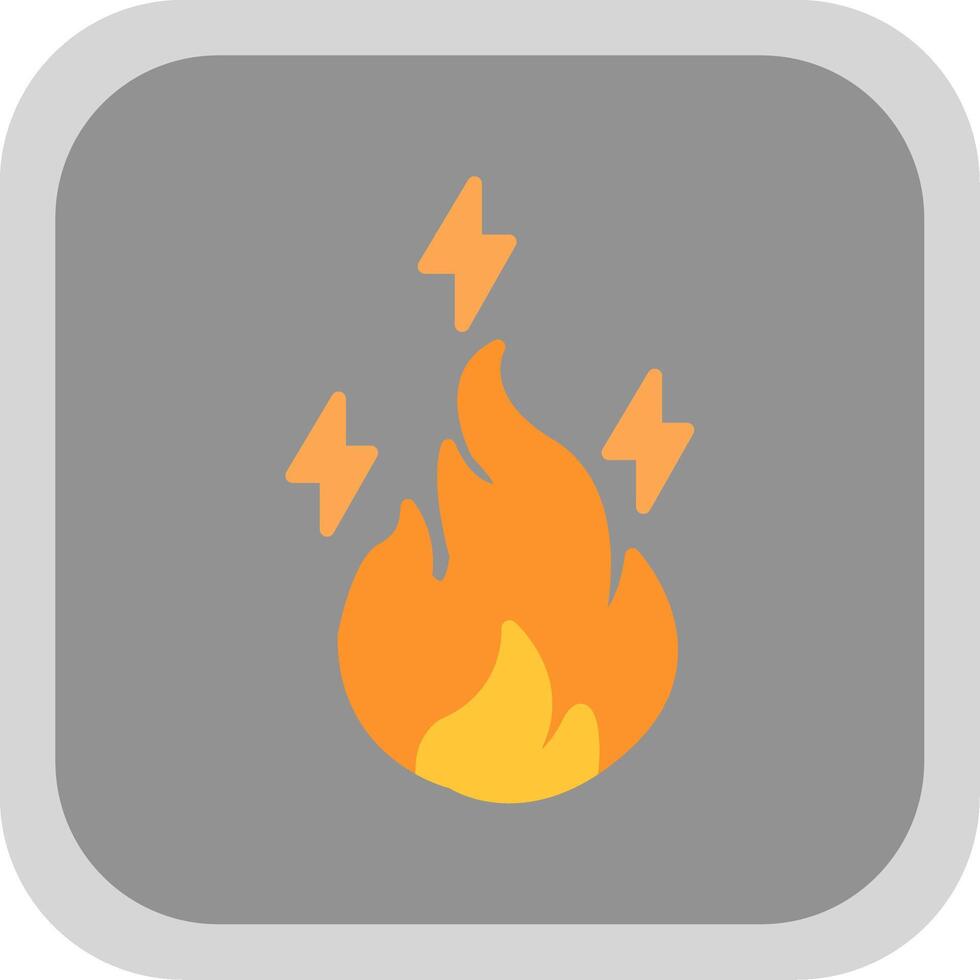 Electric Fire Flat round corner Icon Design vector