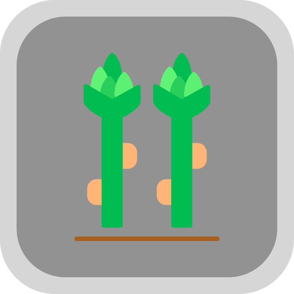 Asparagus Flat round corner Icon Design vector