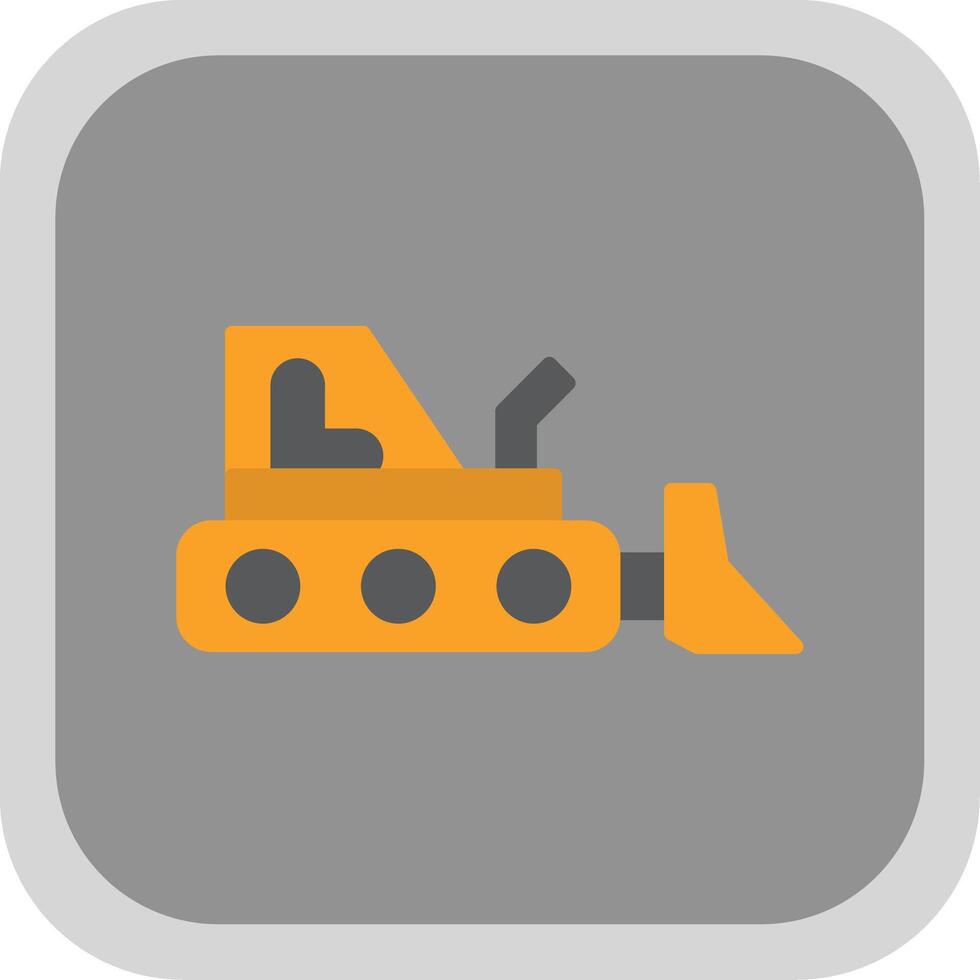 Bulldozer Flat round corner Icon Design vector