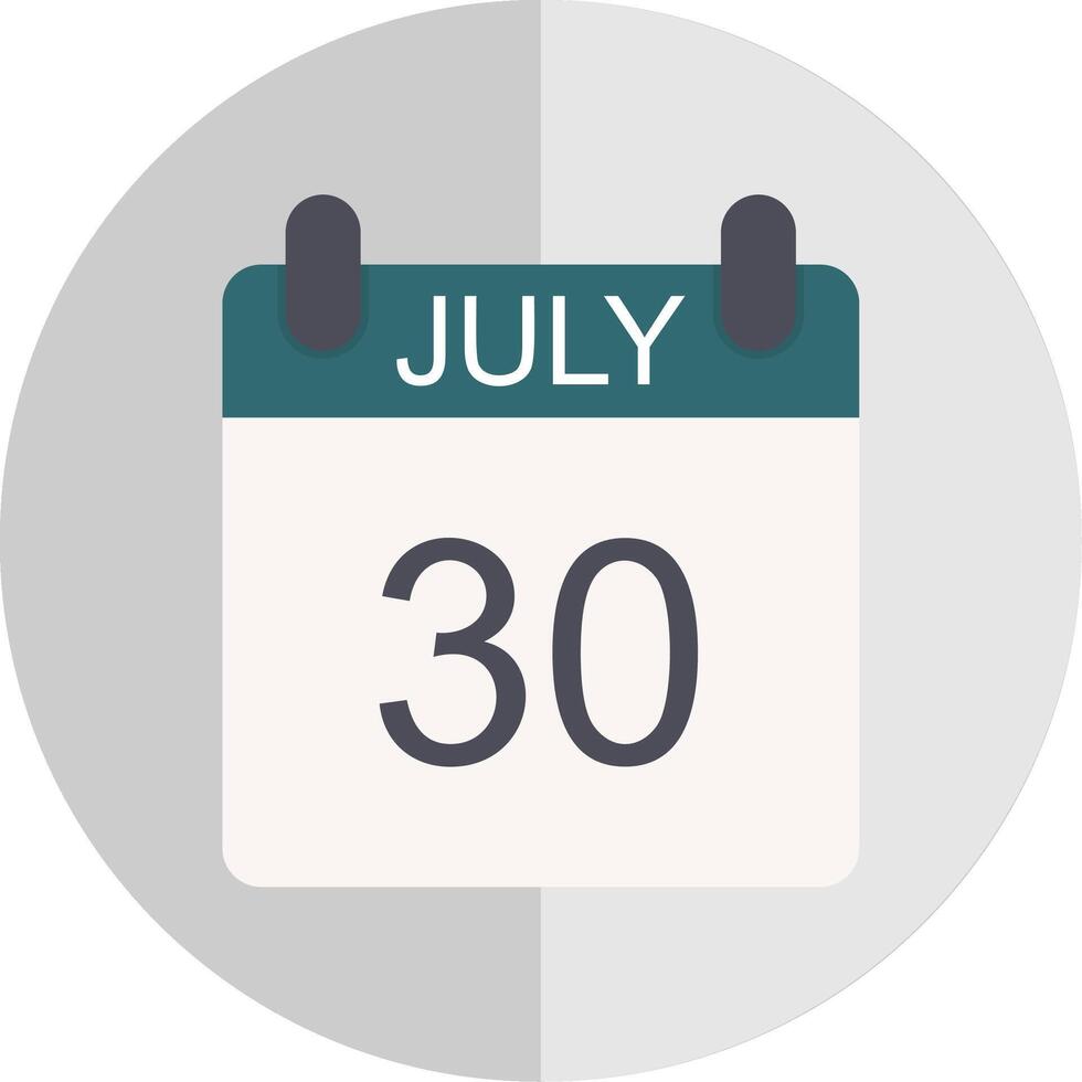 July Flat Scale Icon Design vector