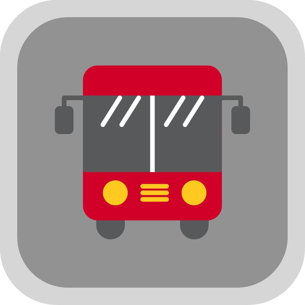 Bus Flat round corner Icon Design vector