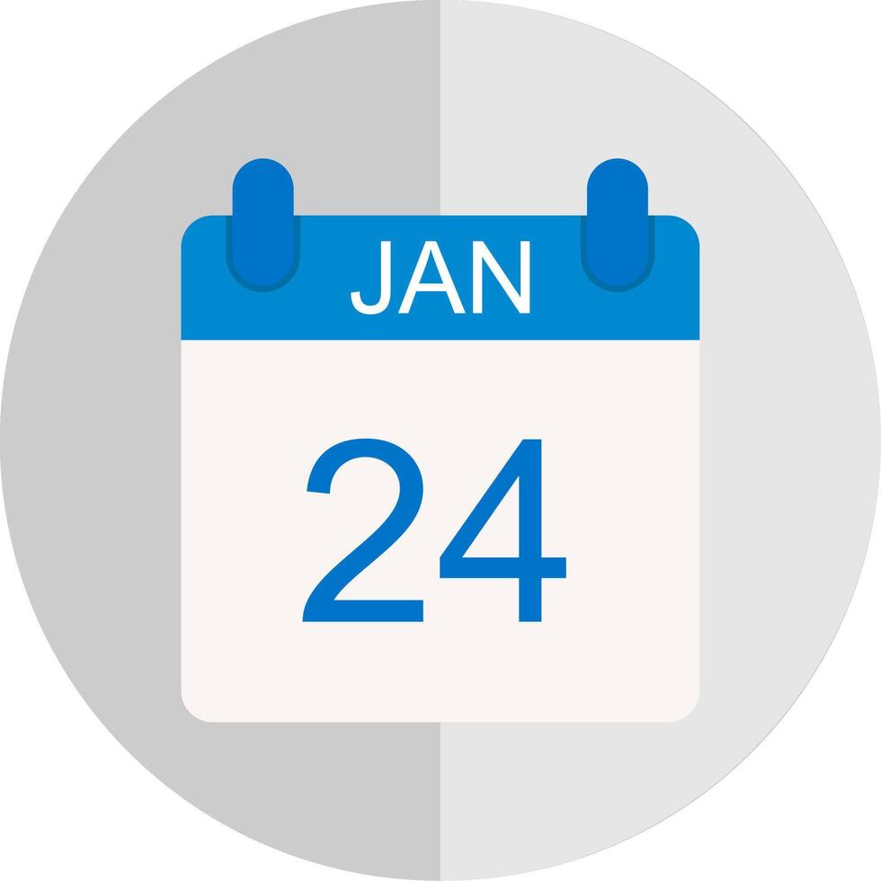 January Flat Scale Icon Design vector