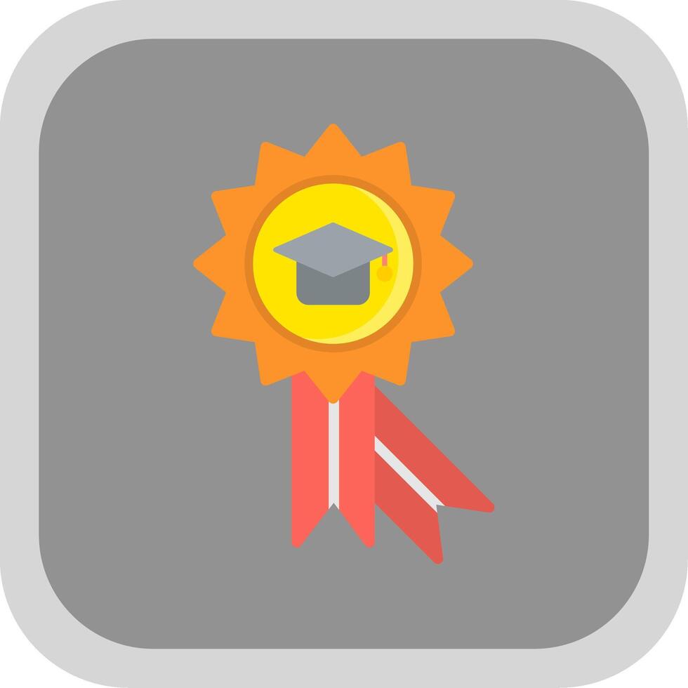 Award Flat round corner Icon Design vector