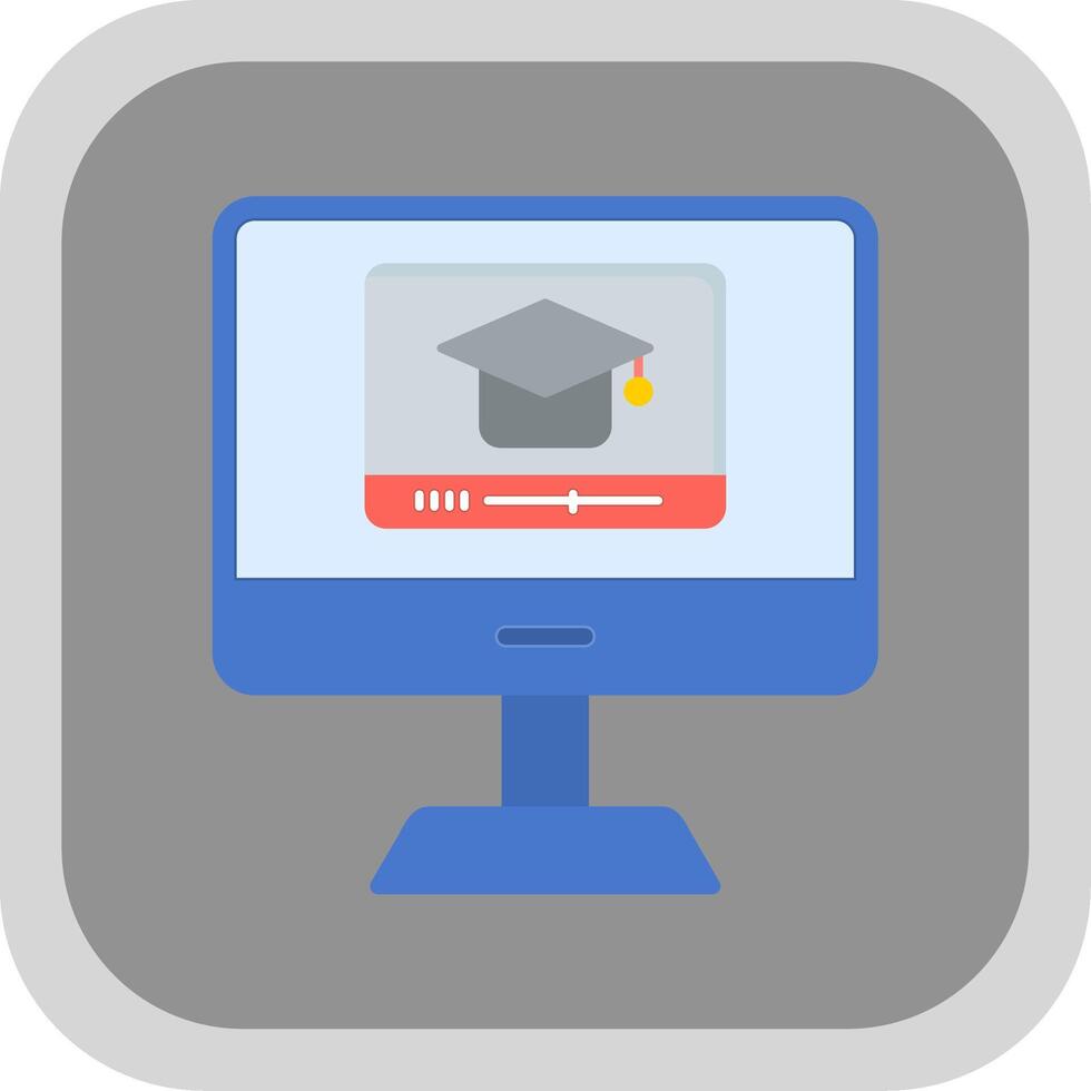 Educational Flat round corner Icon Design vector