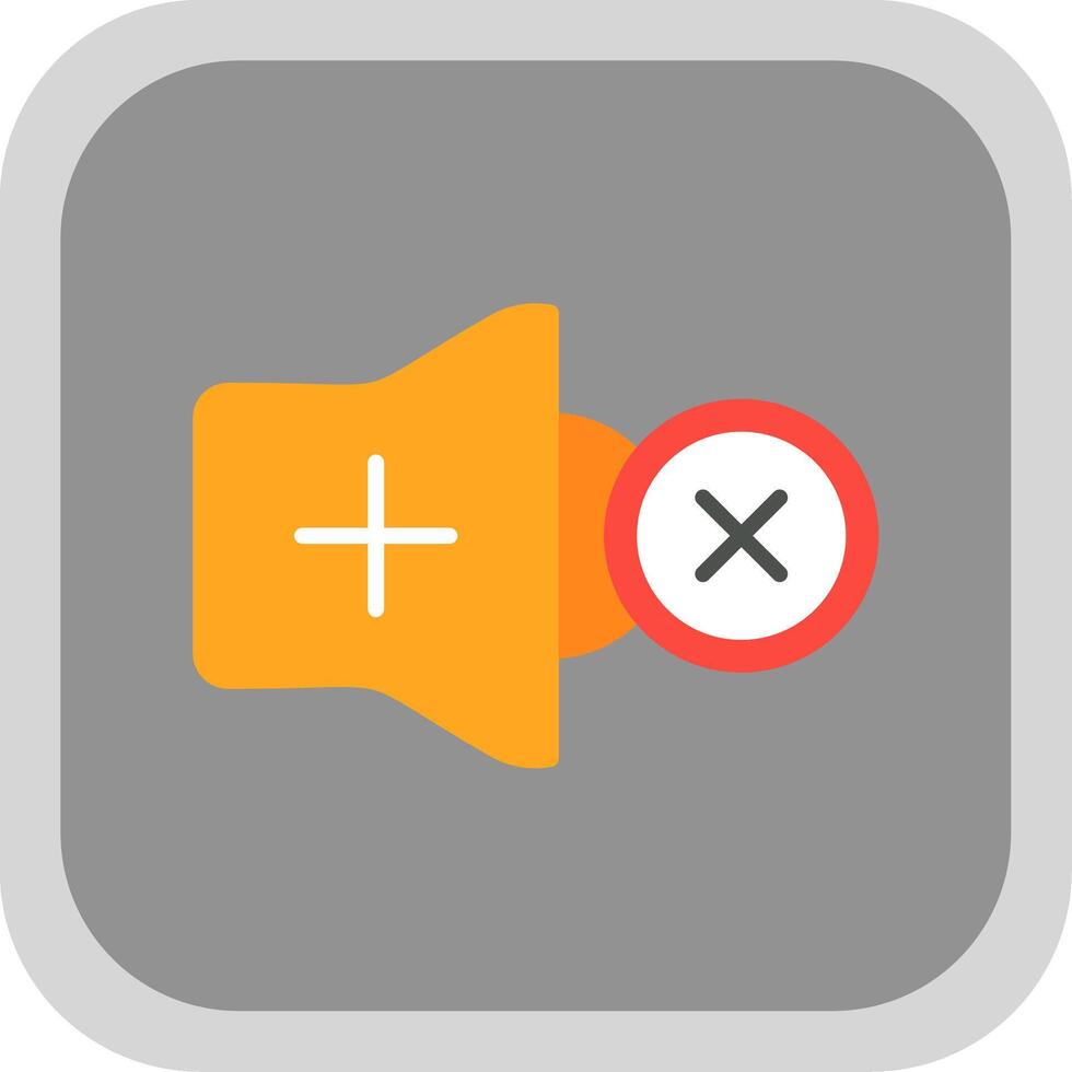 Mute Flat round corner Icon Design vector