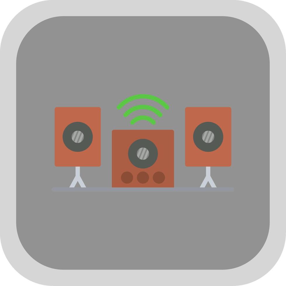 Audio System Flat round corner Icon Design vector
