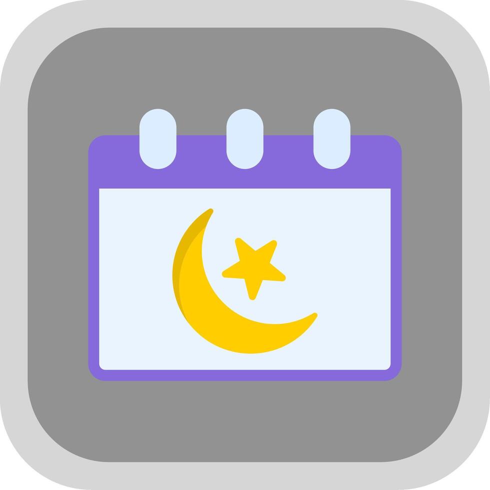 Ramadan Time Table Flat round corner Icon Design vector