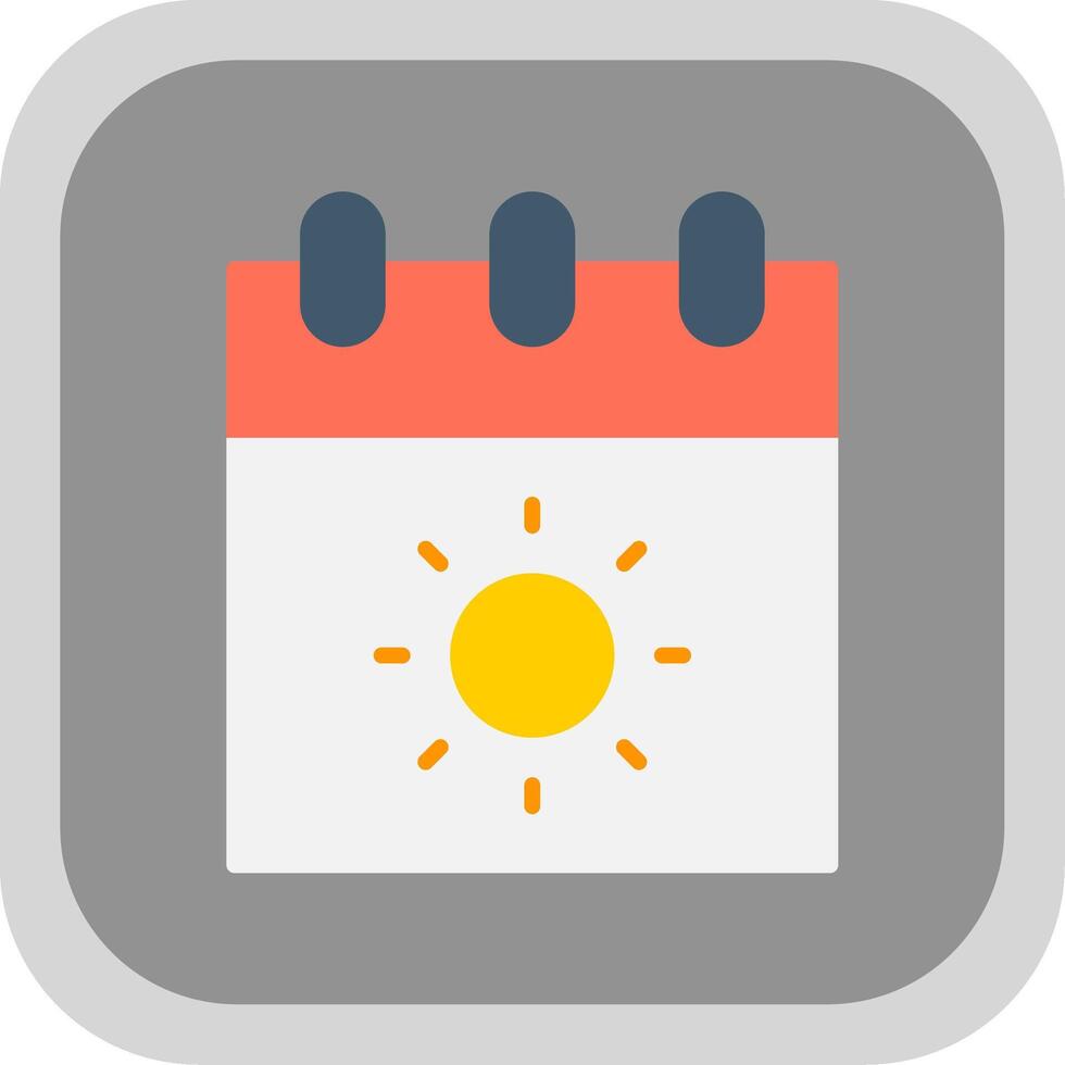 Calendar Flat round corner Icon Design vector