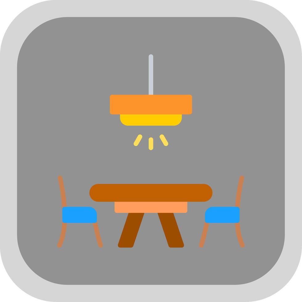 Dinner Table Flat round corner Icon Design vector