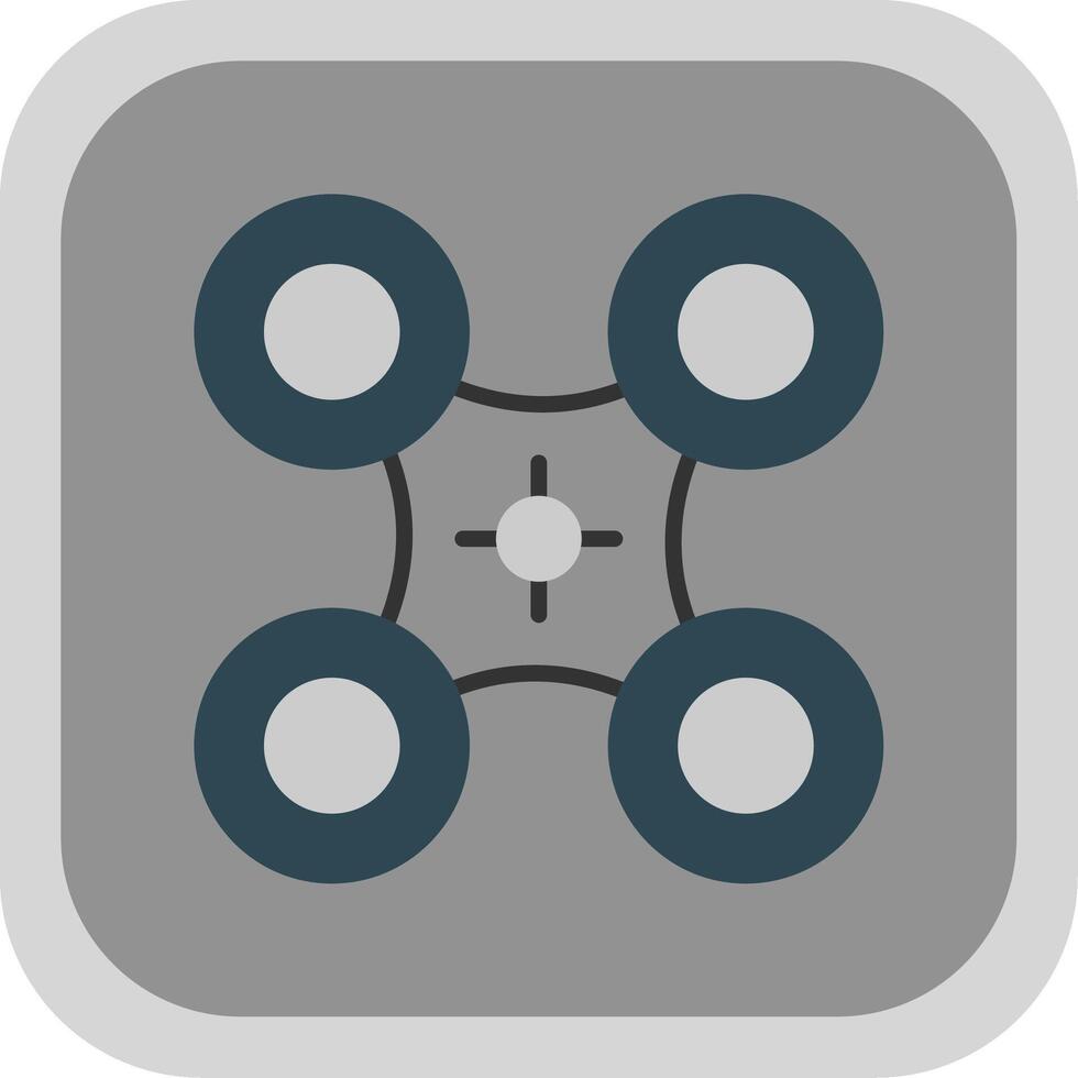 Drone Flat round corner Icon Design vector